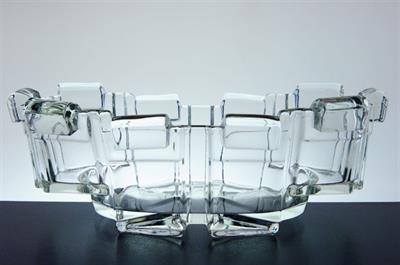 Žardiniera z čirého skla ve stylu ART - DECO