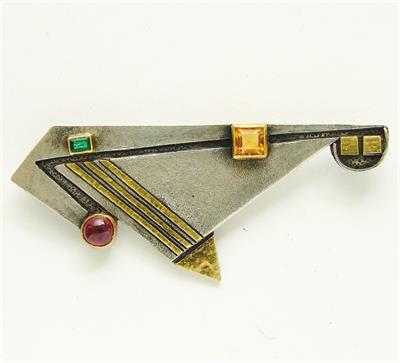 Linda LADURNER Ag + Au přívěsek sign. unikát 1988