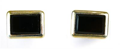 Stříbrné manžetové knoflíčky s onyxy