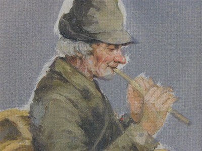 JOSEF STRNAD - Košíkář, olejomalba, studie