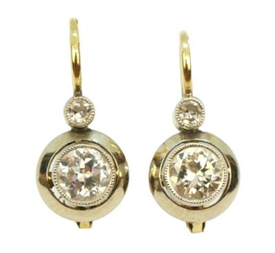 Zlaté náušnice sněhuláci s brilianty