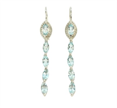 Zlaté náušnice s diamanty a topazy