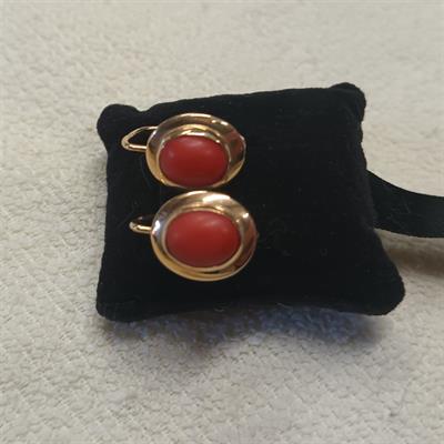 Náušnice zlato a korál