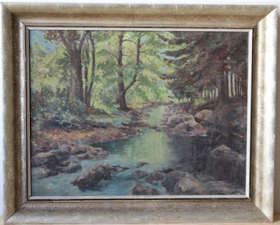 Potok v lese - Olej
