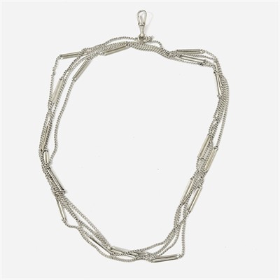 Stříbrný starožitný dlouhý řetízek, 144 cm