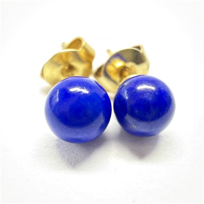 Zlaté náušnice s lápisem lazuli