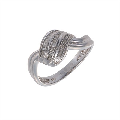 Zlatý prsten s bagetovými diamanty 0,15 ct