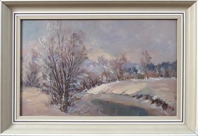 Karel Balíček- Zimní krajina s červánky