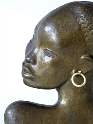 plastika africké ženy, ART DECO