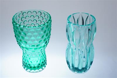 Pár váz berylové sklo Jan SCHMID sklárna Rosice SKLO-UNION