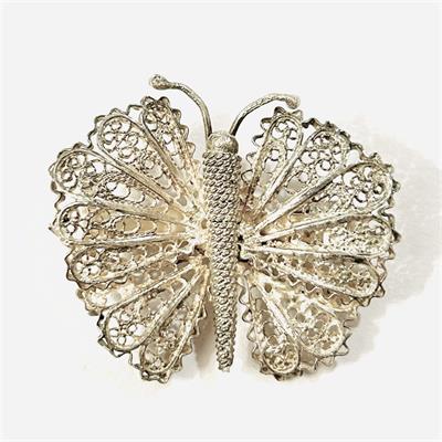 Stříbrná filigránová brož "motýl"