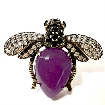 Stříbrná brož / závěs - moucha