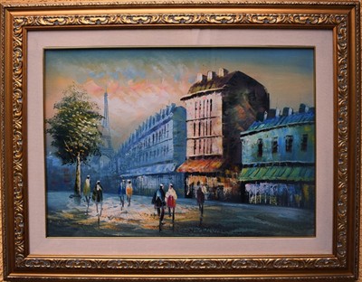 Paříž, olej na plátně