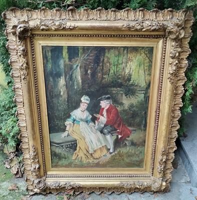 Obraz olej na plátně - galantní scéna