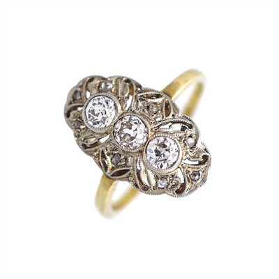 Art deco zlatý prsten s přírodními diamanty 0,50 ct