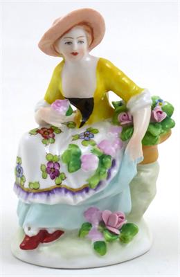 Sitzendorf - Sedící dívka s růžemi