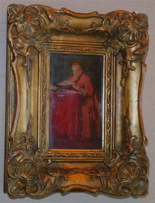 WILHELM LÖWITH - KARDINÁL, olej, dřevo