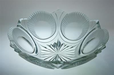 Velká bohatě broušená ART - DECO mísa Rudolf HLOUŠEK