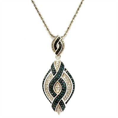 Stříbrný náhrdelník s briliantovým závěsem