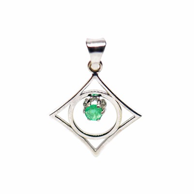 Zlatý designový přívěsek se smaragdem