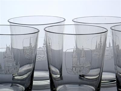6x sklenice broušené, 1959