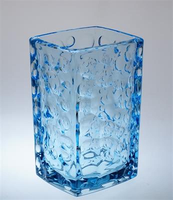 Váza akvamarinové sklo Jiří BRABEC 1970 Rosice SKLO-UNION