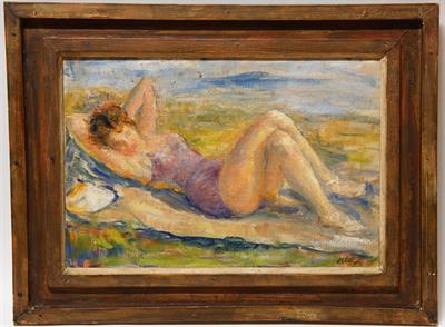 Studie aktu v plenéru - Pavel HLOŽEK olejomalba na plátně