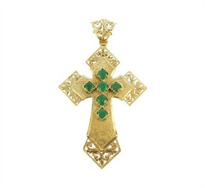Zlatý závěs se smaragdy - kříž