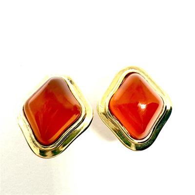 Zlaté náušnice s karneolem