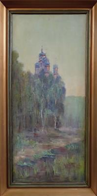 Pravoslavný kostel v krajině s břízami