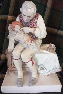 Dědeček chůvou, keramika Bechyně, L.Wurzel 1865-1913