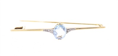 Brož s akvamarínem a diamanty