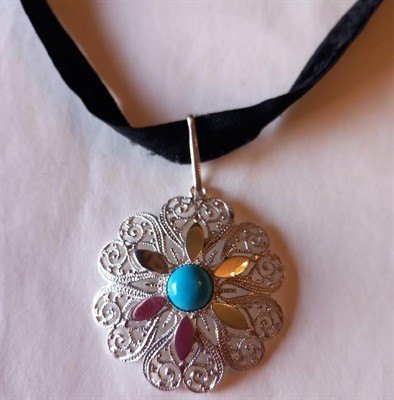 Přívěšek s tyrkysem, stříbro