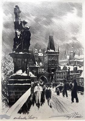 Vaic Josef: Zima na Karlově mostě