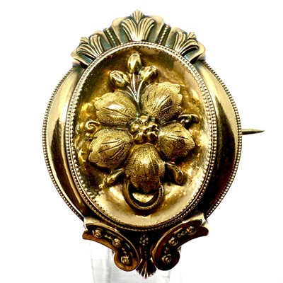 Zlatostříbrná brož biedermeier