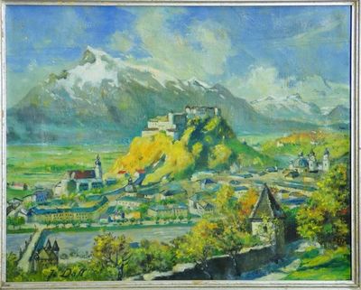 Josef DOLL - "Salzburg" olej na plátně