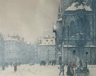 Fr. Tavík Šimon: Staroměstské náměstí v zimě.