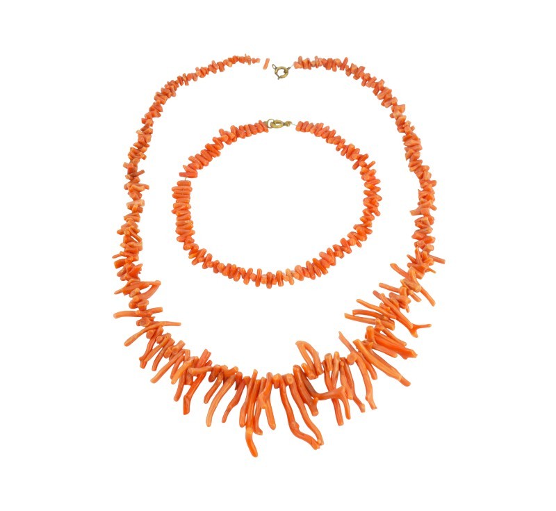 Náhrdelník a náramek z mořského korálu