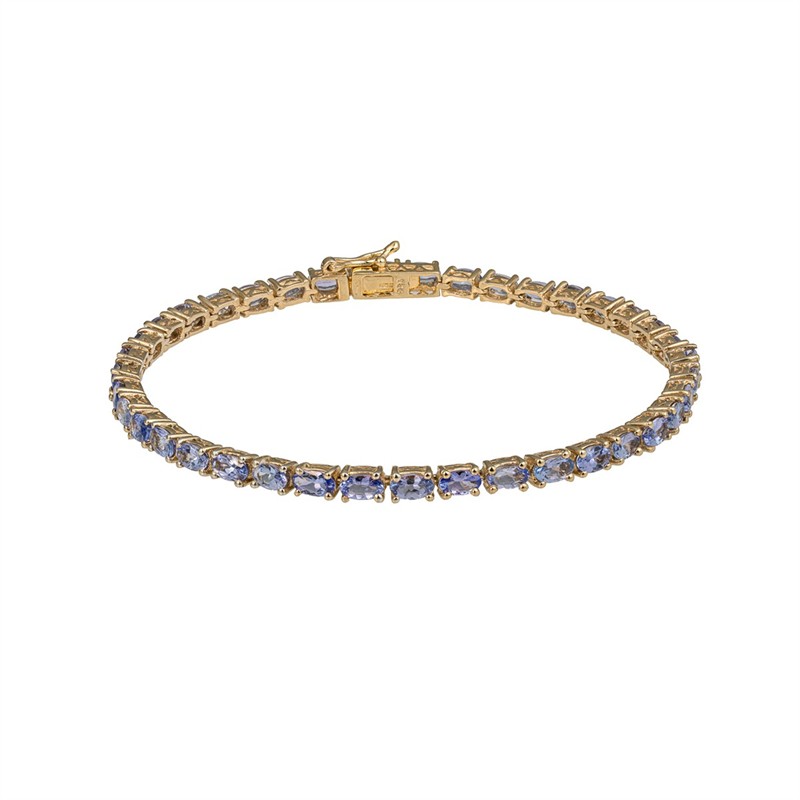 Stříbrný náramek s přírodními tanzanity