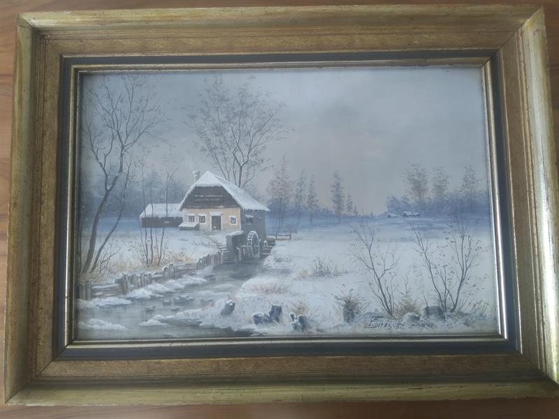 František Jaroš - Mlýn v zimní krajině