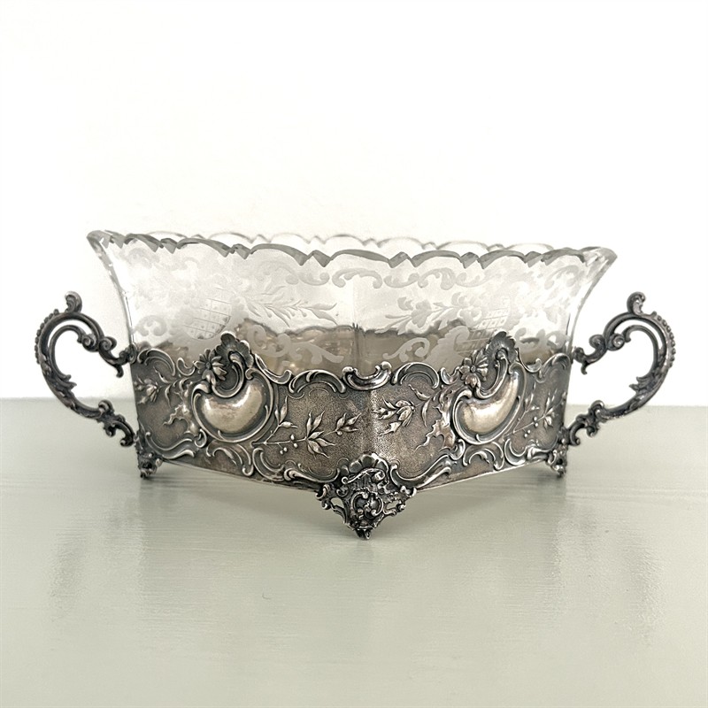 Stříbrná novorokoková žardiniéra s vložkou - Wilhelm Binder