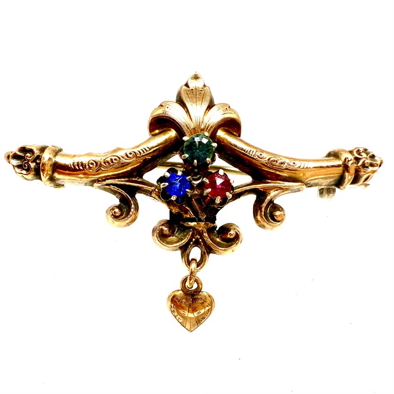 Zlatostříbrná brož Biedermeier