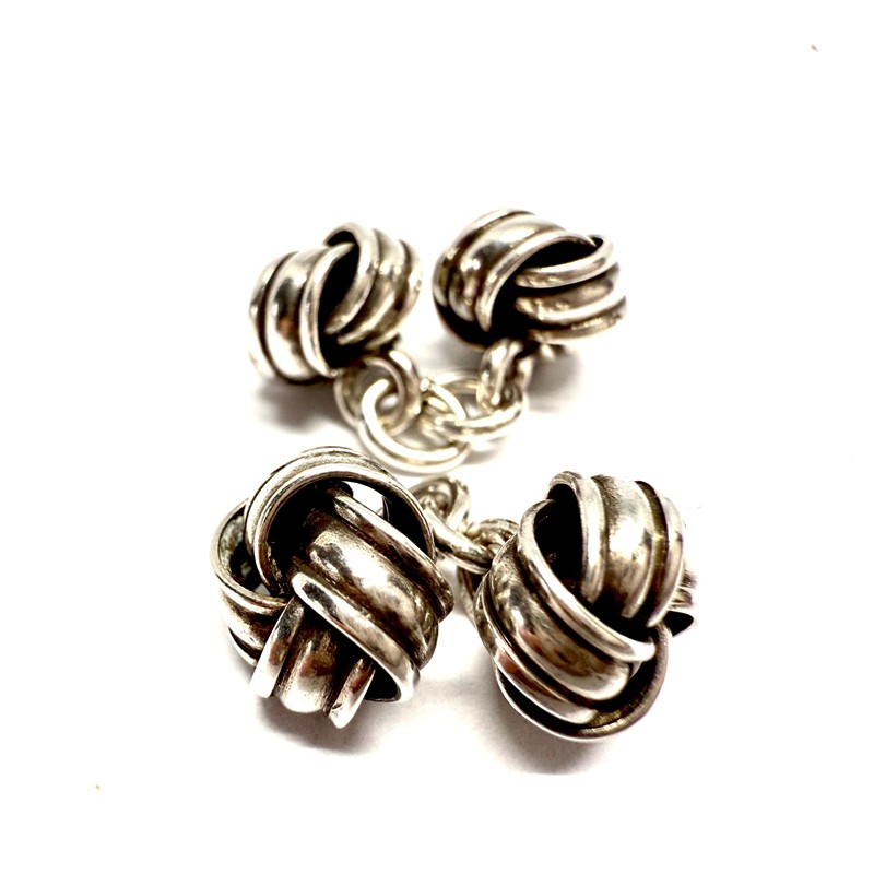 Jemné stříbrné manžetové knoflíky - uzlíky