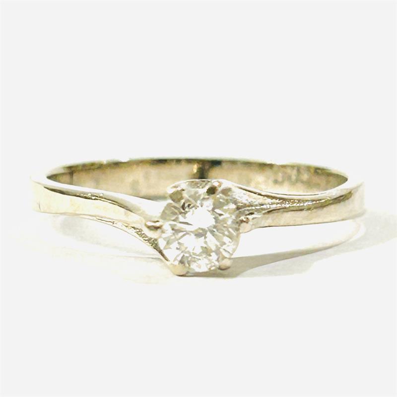 Zlatý prsten s diamantem 0,28 ct