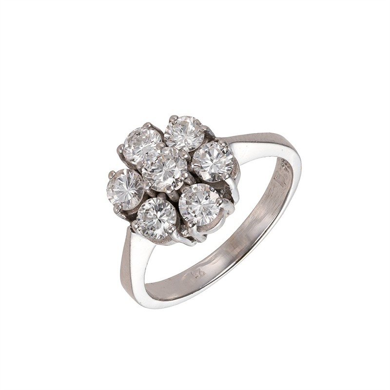 Prsten s přírodními diamanty 1,16 ct z bílého zlata