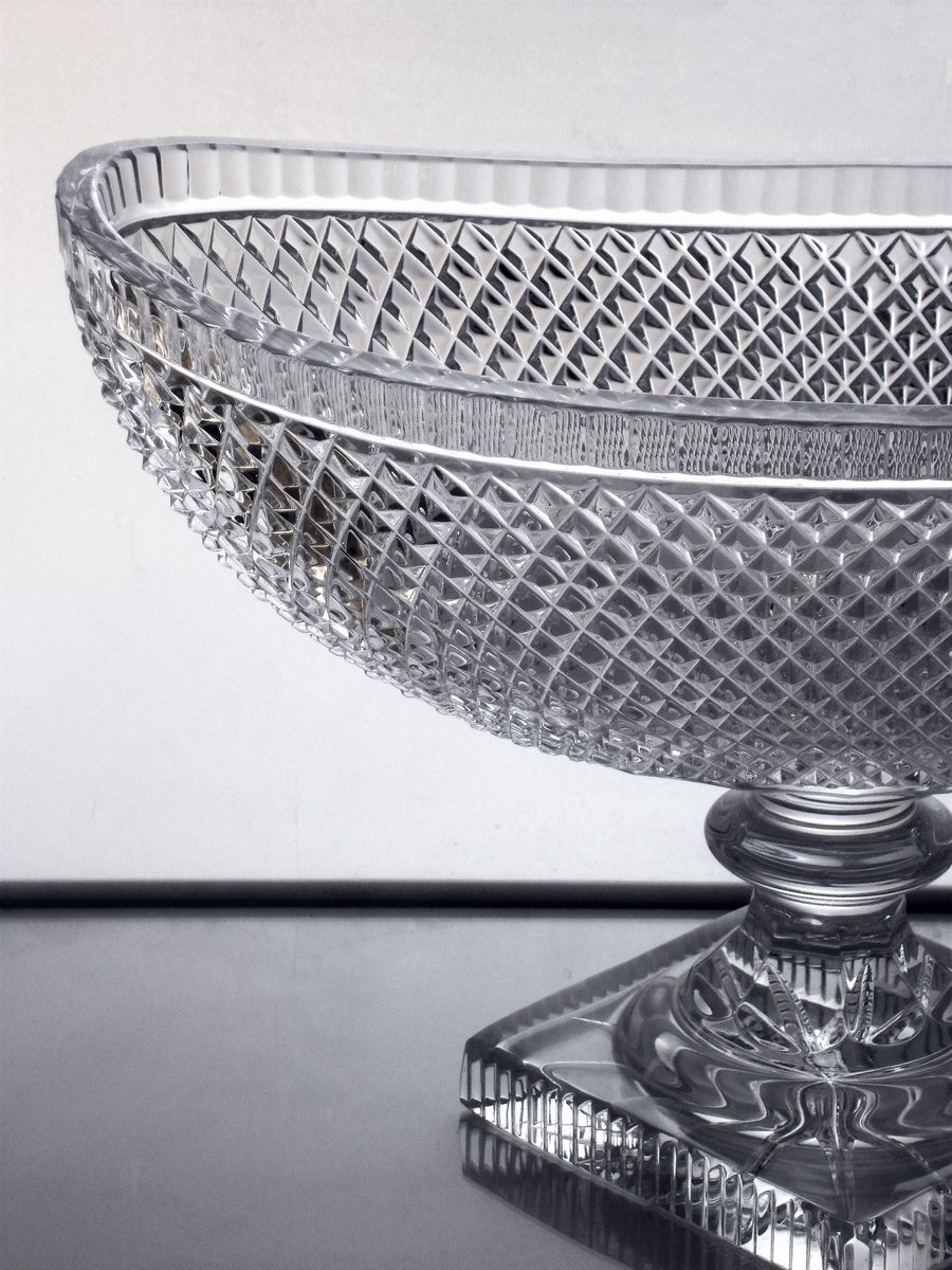 Mísa na noze, křišťálová, broušená