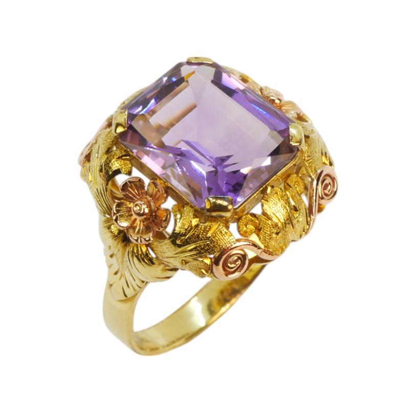 Starožitný prsten s ametystem