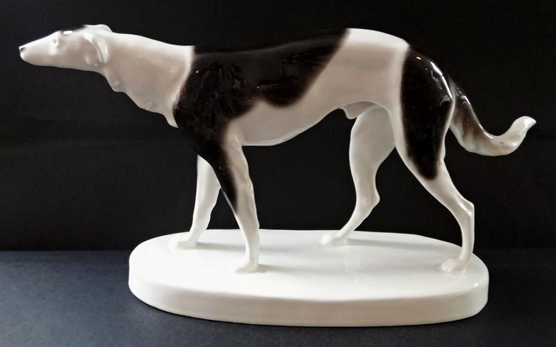 Keramická soška Barzoje - Goldscheider