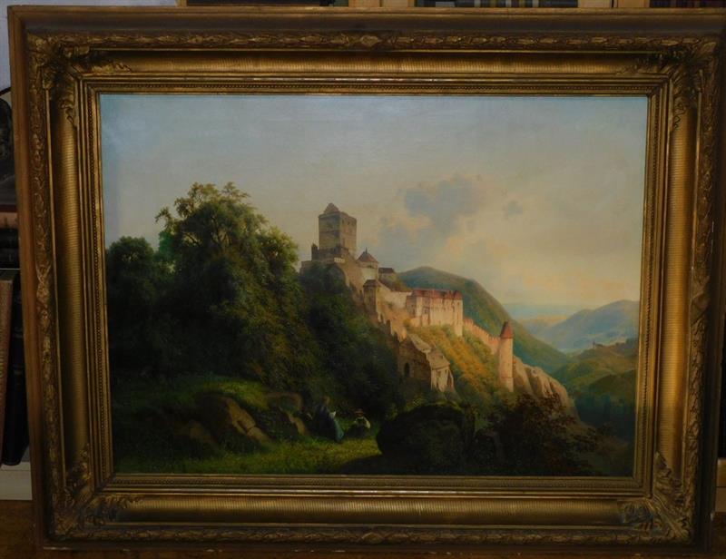 KARLŠTEJN před přestavbou - XXL olej, kolem 1850
