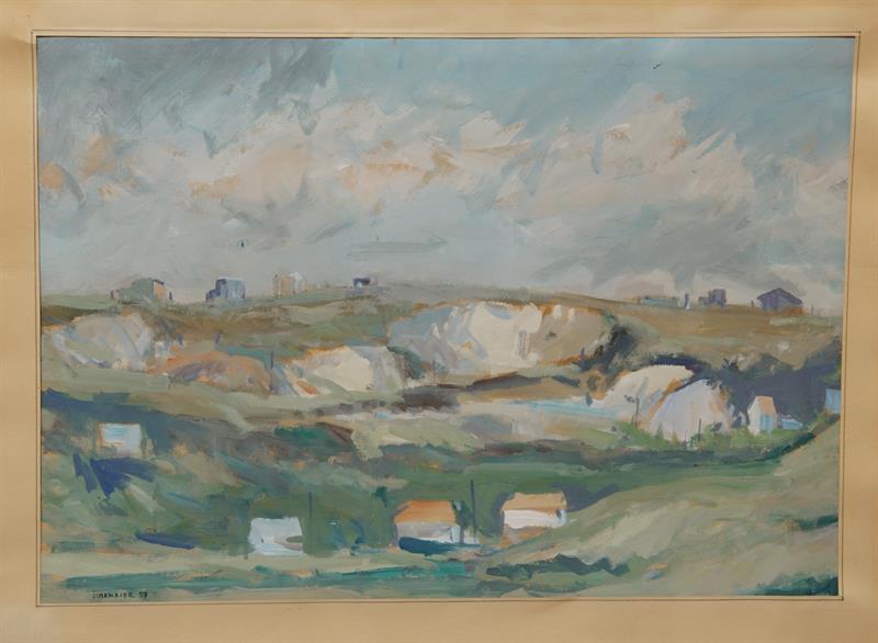 Krajina s kamenolomem Jiří ŠINKMAJER, tempera 1957